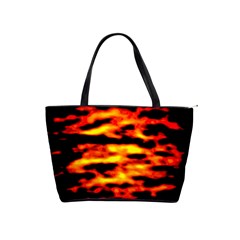 Red  Waves Abstract Series No18 Classic Shoulder Handbag by DimitriosArt