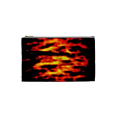 Red  Waves Abstract Series No18 Cosmetic Bag (small) by DimitriosArt