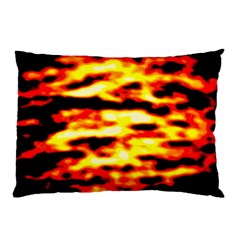 Red  Waves Abstract Series No19 Pillow Case by DimitriosArt