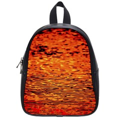 Red Waves Flow Series 1 School Bag (small) by DimitriosArt