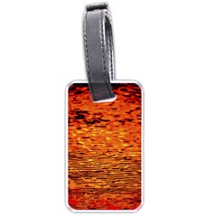 Red Waves Flow Series 1 Luggage Tag (one Side) by DimitriosArt