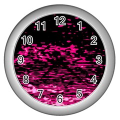 Rose Waves Flow Series 1 Wall Clock (silver) by DimitriosArt