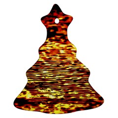 Yellow Waves Flow Series 1 Christmas Tree Ornament (two Sides) by DimitriosArt