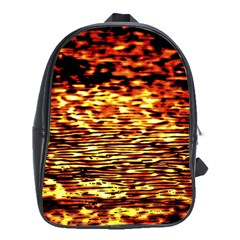 Yellow Waves Flow Series 1 School Bag (xl) by DimitriosArt