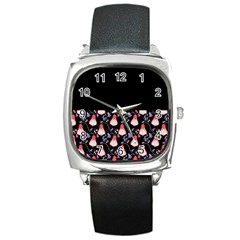 Floral Square Metal Watch