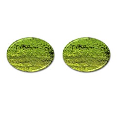 Green Waves Flow Series 1 Cufflinks (oval) by DimitriosArt