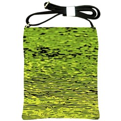 Green Waves Flow Series 1 Shoulder Sling Bag by DimitriosArt