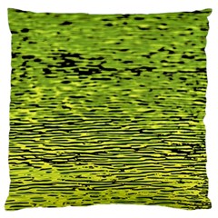 Green Waves Flow Series 1 Large Flano Cushion Case (one Side) by DimitriosArt