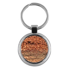 Orange  Waves Flow Series 1 Key Chain (round) by DimitriosArt