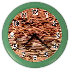 Orange  Waves Flow Series 1 Color Wall Clock by DimitriosArt