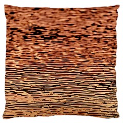 Orange  Waves Flow Series 1 Large Cushion Case (two Sides) by DimitriosArt