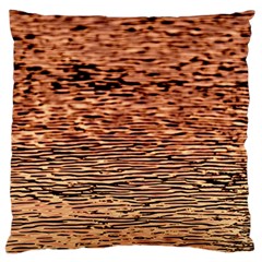 Orange  Waves Flow Series 1 Large Flano Cushion Case (one Side) by DimitriosArt