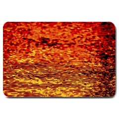 Red Waves Flow Series 2 Large Doormat  by DimitriosArt