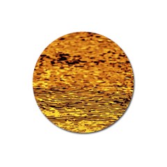 Gold Waves Flow Series 1 Magnet 3  (round) by DimitriosArt