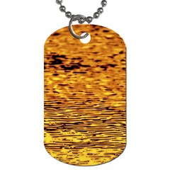 Gold Waves Flow Series 1 Dog Tag (one Side) by DimitriosArt