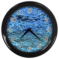 Blue Waves Flow Series 2 Wall Clock (black) by DimitriosArt