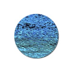 Blue Waves Flow Series 2 Magnet 3  (round) by DimitriosArt