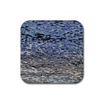 Silver Waves Flow Series 1 Rubber Coaster (Square) Front