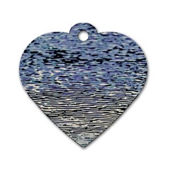 Silver Waves Flow Series 1 Dog Tag Heart (one Side) by DimitriosArt