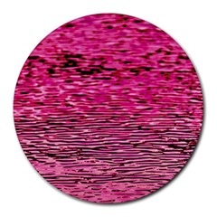 Pink  Waves Flow Series 1 Round Mousepads by DimitriosArt