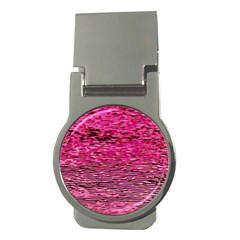 Pink  Waves Flow Series 1 Money Clips (round)  by DimitriosArt