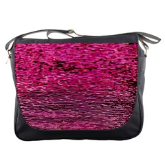 Pink  Waves Flow Series 1 Messenger Bag by DimitriosArt