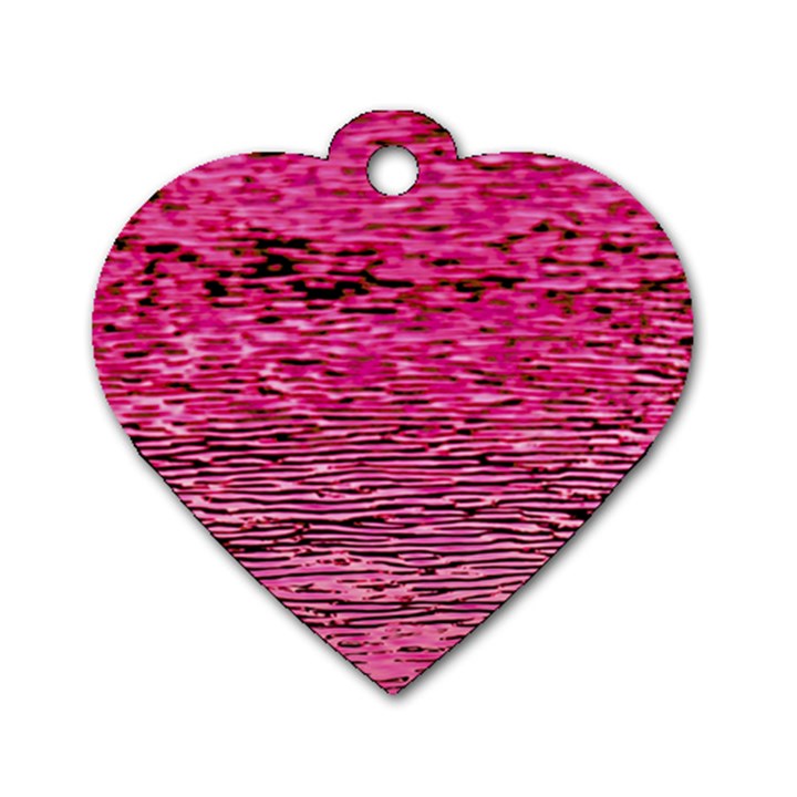 Pink  Waves Flow Series 1 Dog Tag Heart (One Side)