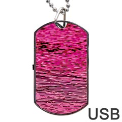 Pink  Waves Flow Series 1 Dog Tag Usb Flash (two Sides) by DimitriosArt