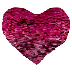 Pink  Waves Flow Series 1 Large 19  Premium Heart Shape Cushions by DimitriosArt