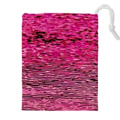 Pink  Waves Flow Series 1 Drawstring Pouch (4xl) by DimitriosArt