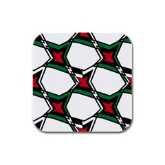 Abstract Pattern Geometric Backgrounds   Rubber Square Coaster (4 Pack) by Eskimos