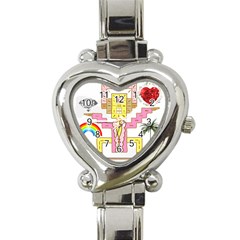 Music And Other Stuff Heart Italian Charm Watch