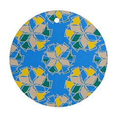 Abstract Pattern Geometric Backgrounds   Round Ornament (two Sides) by Eskimos