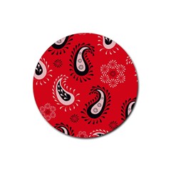 Floral Pattern Paisley Style Paisley Print   Rubber Coaster (round) by Eskimos