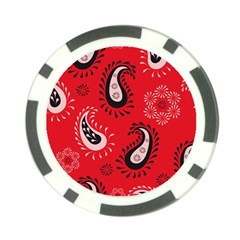 Floral Pattern Paisley Style Paisley Print   Poker Chip Card Guard by Eskimos