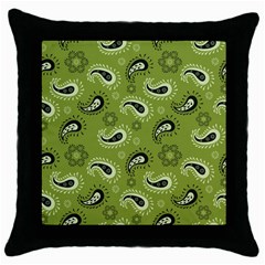 Floral Pattern Paisley Style Paisley Print   Throw Pillow Case (black) by Eskimos