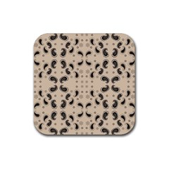 Floral Pattern Paisley Style Paisley Print   Rubber Coaster (square) by Eskimos