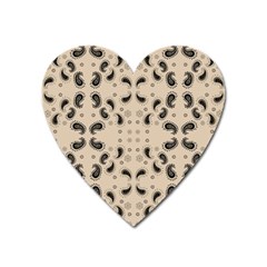 Floral Pattern Paisley Style Paisley Print   Heart Magnet by Eskimos