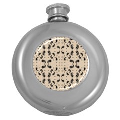 Floral Pattern Paisley Style Paisley Print   Round Hip Flask (5 Oz) by Eskimos