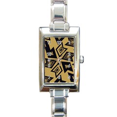Abstract Pattern Geometric Backgrounds   Rectangle Italian Charm Watch by Eskimos