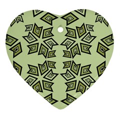 Abstract Pattern Geometric Backgrounds   Heart Ornament (two Sides) by Eskimos