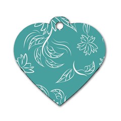 Folk Flowers Print Floral Pattern Ethnic Art Dog Tag Heart (two Sides) by Eskimos