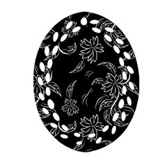 Folk Flowers Print Floral Pattern Ethnic Art Oval Filigree Ornament (two Sides) by Eskimos