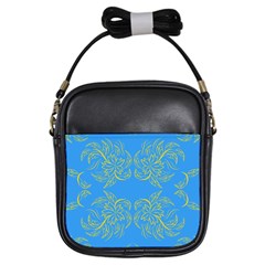 Floral Folk Damask Pattern Fantasy Flowers Floral Geometric Fantasy Girls Sling Bag by Eskimos