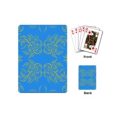 Floral Folk Damask Pattern Fantasy Flowers Floral Geometric Fantasy Playing Cards Single Design (mini) by Eskimos