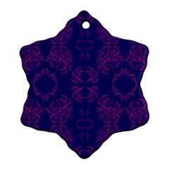 Floral Folk Damask Pattern Fantasy Flowers  Ornament (snowflake) by Eskimos