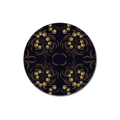 Floral Folk Damask Pattern Fantasy Flowers Floral Geometric Fantasy Magnet 3  (round) by Eskimos