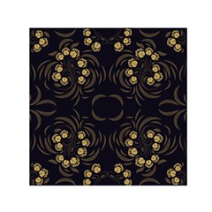 Floral Folk Damask Pattern Fantasy Flowers Floral Geometric Fantasy Small Satin Scarf (square) by Eskimos