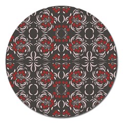 Floral Folk Damask Pattern Fantasy Flowers Floral Geometric Fantasy Magnet 5  (round) by Eskimos