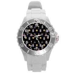 Shiny New Year Things Round Plastic Sport Watch (l) by SychEva